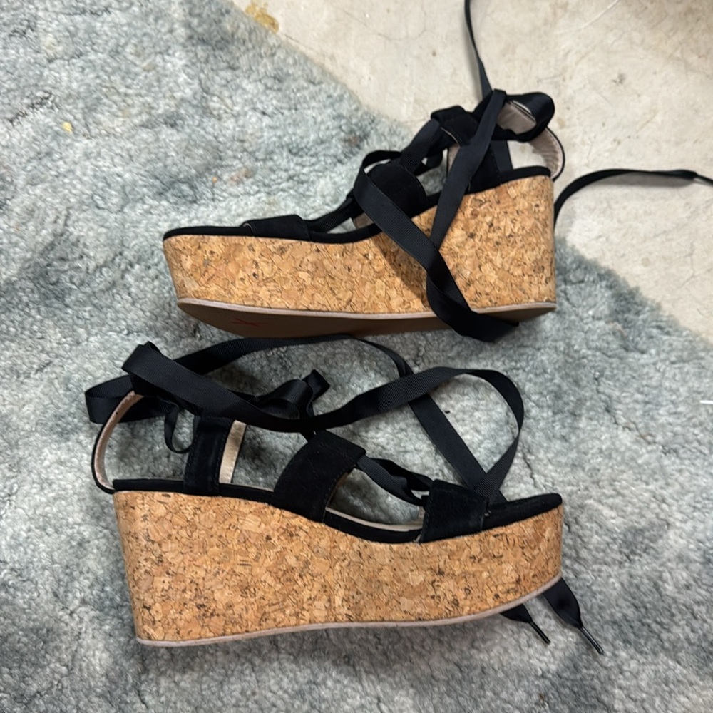 Department of Finery Ribbon Wedge Sandals - Picture 3 of 5
